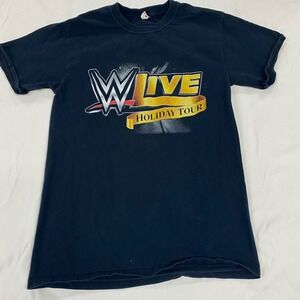 WWE Live Holiday Tour 2015 Shirt Mens Small Black Roman Reigns Seth Rollins Tee